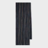 Paul Smith Dark Blue 'signature Stripe' Scarf In Blue