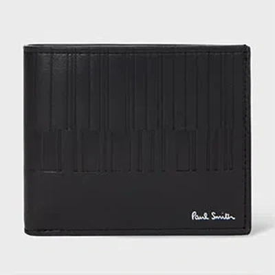 Paul Smith Dark Brown Leather 'shadow Stripe' Compact Billfold Wallet