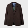 Paul Smith Dark Brown Linen Buggy-lined Blazer In Brown