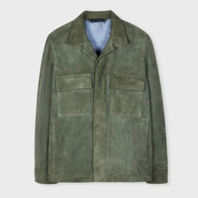 Paul Smith Dark Green Casual-fit Suede Jacket