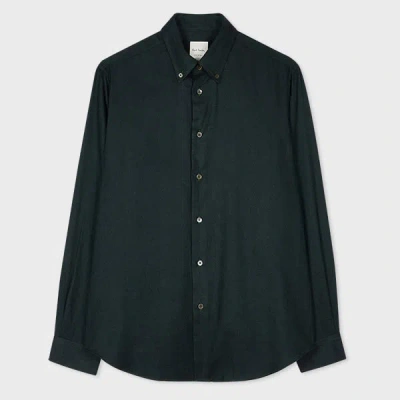 Paul Smith Dark Green Cotton-lyocell Flannel Button-down Shirt