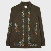 Paul Smith Dark Green Embroidered Paisley Overshirt In Green