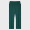 Paul Smith Dark Green Linen Trousers In Green