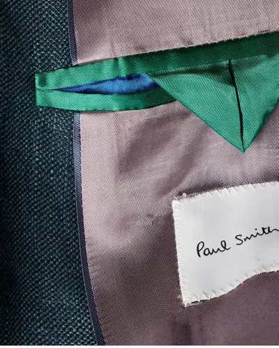 Paul Smith Dark Green Linen-wool Blazer In Pink