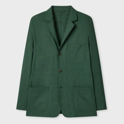 Paul Smith Dark Green Overdyed Marl Wool Three-button Blazer