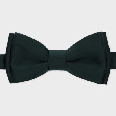 Paul Smith Dark Green Pre-tied Satin Bow Tie In Black