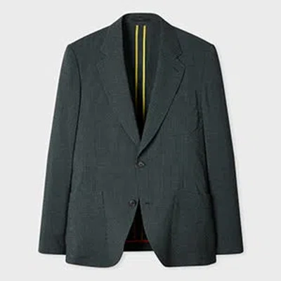 Paul Smith Dark Green Seersucker Check Blazer