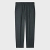 Paul Smith Dark Green Straight-fit Wool Check Trousers In Black