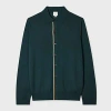 Paul Smith Dark Green Washable Wool Collared Cardigan In Green