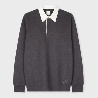 Paul Smith Dark Grey Contrast Collar Marl Sweatshirt