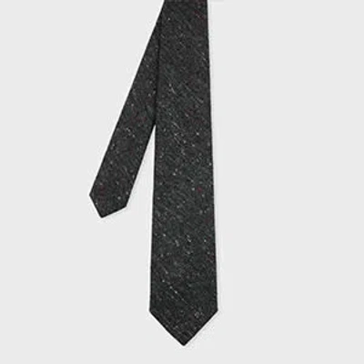 Paul Smith Dark Grey Wool Donegal Tie Black