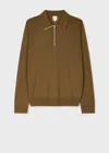 Paul Smith Mens Sweater Ls Polo Brown In Brown