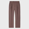 Paul Smith Dark Mauve Wool-mohair Pleat Front Trousers Purple In Purple