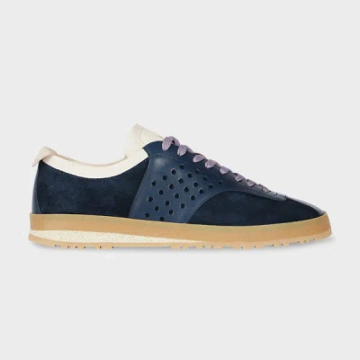 Paul Smith Dark Navy Leather 'zephyr' Trainers Blue