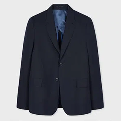 Paul Smith Dark Navy Linen Buggy-lined Blazer Blue