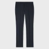 Paul Smith Dark Navy Linen Tapered-fit Trousers Blue In Blue