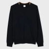 Paul Smith Lightweight Wool Crewneck Sweater With Ribbed Trim In Blue