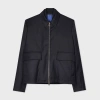 PAUL SMITH DARK NAVY PINSTRIPE WOOL ZIP JACKET BLUE