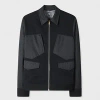 Paul Smith Dark Navy Wool And Cotton-blend Mix-up Jacket Blue In Black