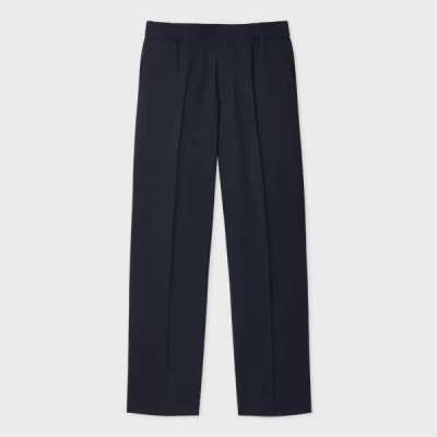 Paul Smith Dark Navy Wool Elasticated-waist Trousers Blue