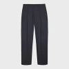 Paul Smith Dark Navy Wool-mohair Pleated Trousers Blue In Blue