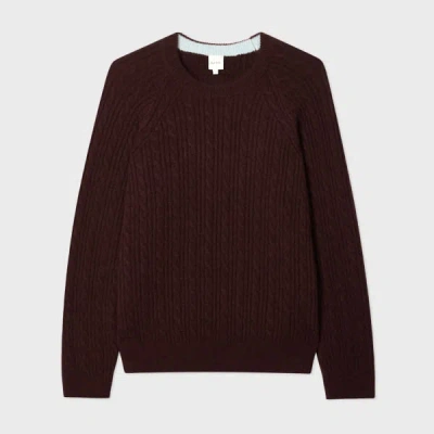 Paul Smith Dark Purple Alpaca-blend Cable Knit Sweater In Burgundy