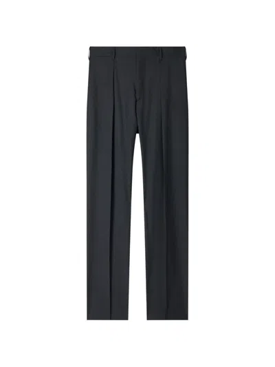 Paul Smith Dark-grey Shadow Check Wool Trousers In Black