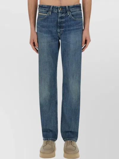 Paul Smith Denim Jeans With Belt Loops And Contrast Stitching In Blue
