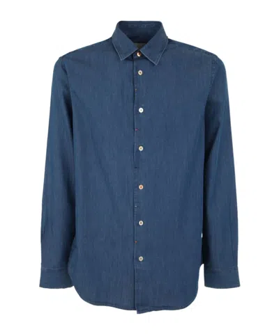 Paul Smith Denim Long-sleeve Shirt In Blue