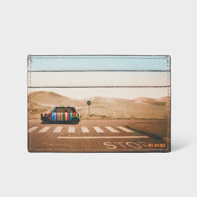 Paul Smith 'desert Mini' Leather Card Holder Black In Brown