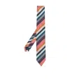 Paul Smith Diagonal-stripe Silk Tie In Multicolor