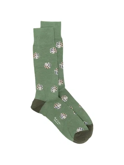 Paul Smith Dice-pattern Socks In Green