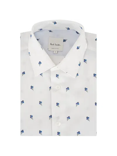 Paul Smith Ditsy Flower Floral Print Shirt In White