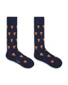 Paul Smith Navy Blue Cotton-blend Dog Socks In Blue