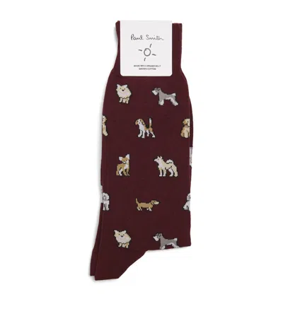 Paul Smith Dog Socks In Burgundy