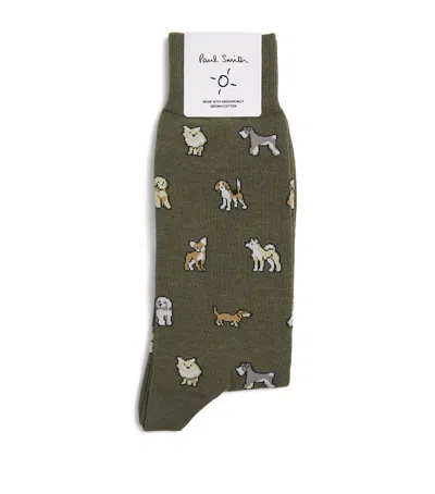 Paul Smith Dog Socks In Green