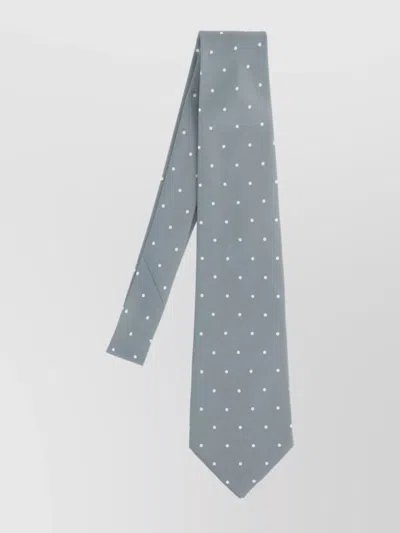 Paul Smith Dotted Pointed Tip Ties With Keeper Loop In Green