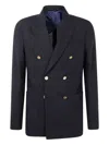 Paul Smith Men's Double-breasted Jacket Featuring Button Detailing In Blue