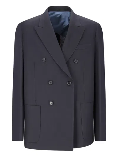 Paul Smith Double-breasted Blazer In Blue