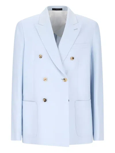 Paul Smith Double-breasted Button Jacket In Blue