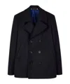 Paul Smith Double-breasted Long Sleeve Coat Featuring Pockets In Black