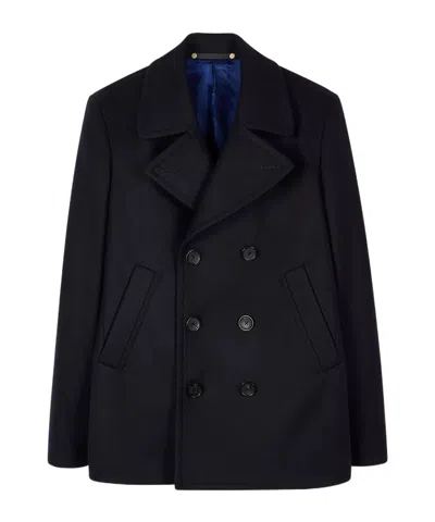 Paul Smith Double-breasted Casual Jacket In Navy