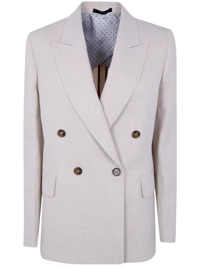 Paul Smith Double Breasted Jacket In Neutral
