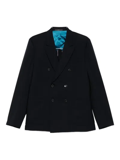 Paul Smith Double-breasted Patch-pocket Blazer In Black