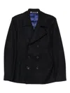 Paul Smith Double-breasted Peacoat In Black