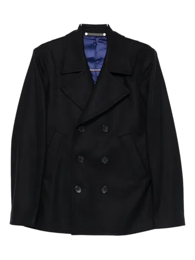 Paul Smith Double-breasted Peacoat In Black