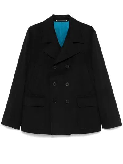 Paul Smith Double-breasted Peacoat In Inky_blue