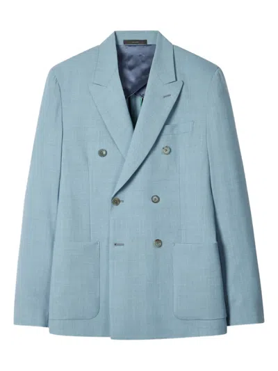 Paul Smith Double-breasted Pocket Blazer In Blue