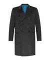Paul Smith Charcoal Wool-cashmere Blend Double Breasted Overcoat Grey In Black
