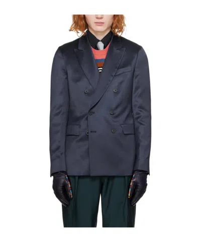 Paul Smith Double-breasted Suit Jacket In Black